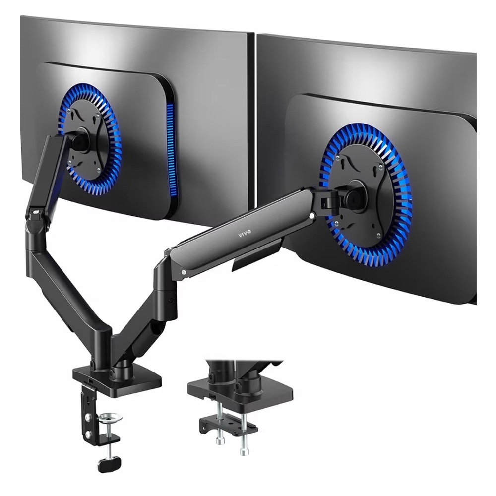 VIVO Black Dual Monitor Desk Mount